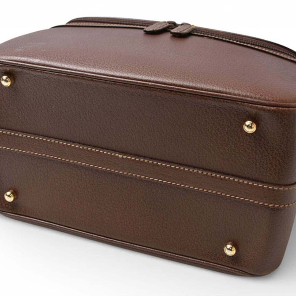 GUCCI Brown Leather Bamboo Vanity Bag - Picture 6 of 16